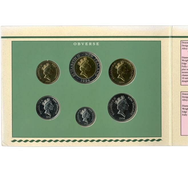 Годовой набор монет 1994 года Новая Зеландия (В буклете) (Артикул M3-1203)
