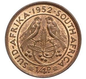 1/4 пенни (1 фартинг) 1952 года Британская Южная Африка