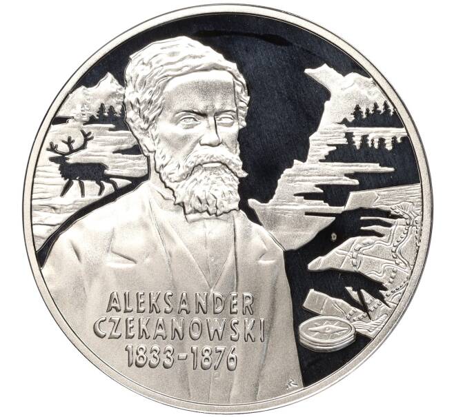 Монета 10 злотых 2004 года Польша «Польские путешественники — Александр Чекановский» (Артикул: M2-65986) — Фото №1