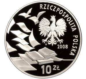 10 злотых 2008 года Польша «40 лет политическому кризису в Польше 1968 года» — Фото №2