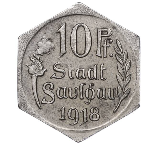 Монета 10 пфеннигов 1918 года Германия — город Заульгау (Нотгельд) (Артикул: K11-97138) — Фото №2