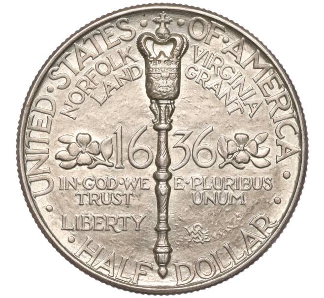 Монета 1/2 доллара (50 центов) 1936 года США «200 лет городу Норфолк» (Артикул M2-66102)