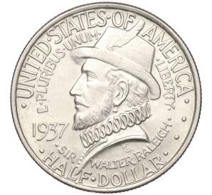 1/2 доллара (50 центов) 1937 года США «350 лет колонии Роанок»