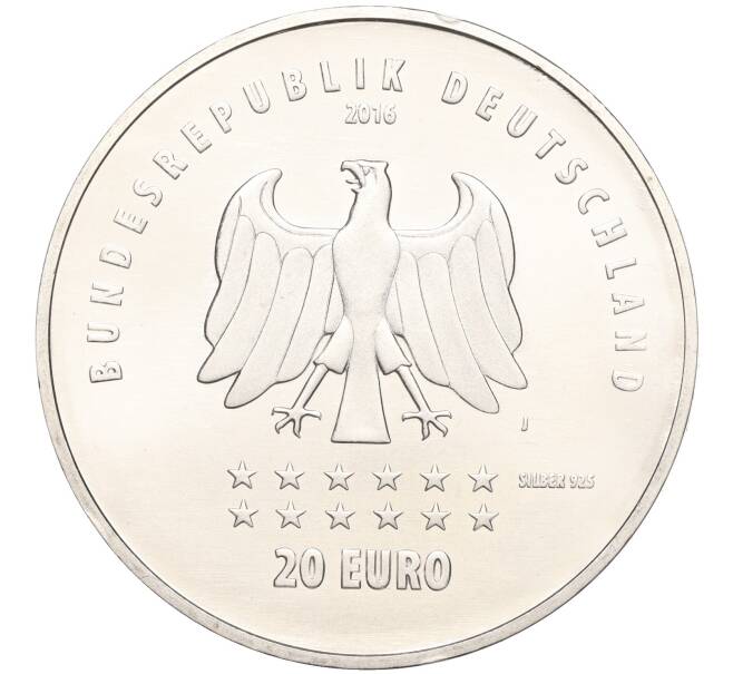 Монета 20 евро 2016 года Германия «175 лет Гимну Германии» (Артикул M2-66209)