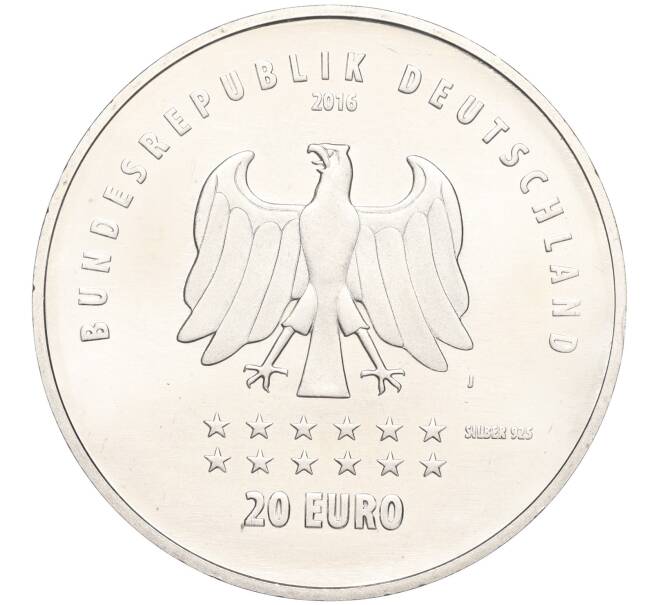 Монета 20 евро 2016 года Германия «175 лет Гимну Германии» (Артикул M2-66216)