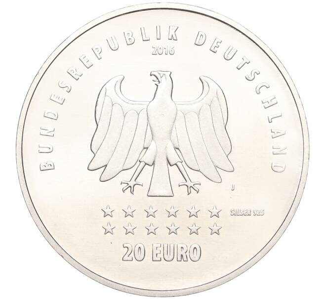 Монета 20 евро 2016 года Германия «175 лет Гимну Германии» (Артикул M2-66218)