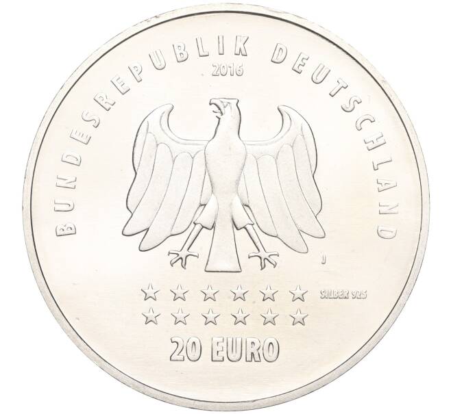 Монета 20 евро 2016 года Германия «175 лет Гимну Германии» (Артикул M2-66250)