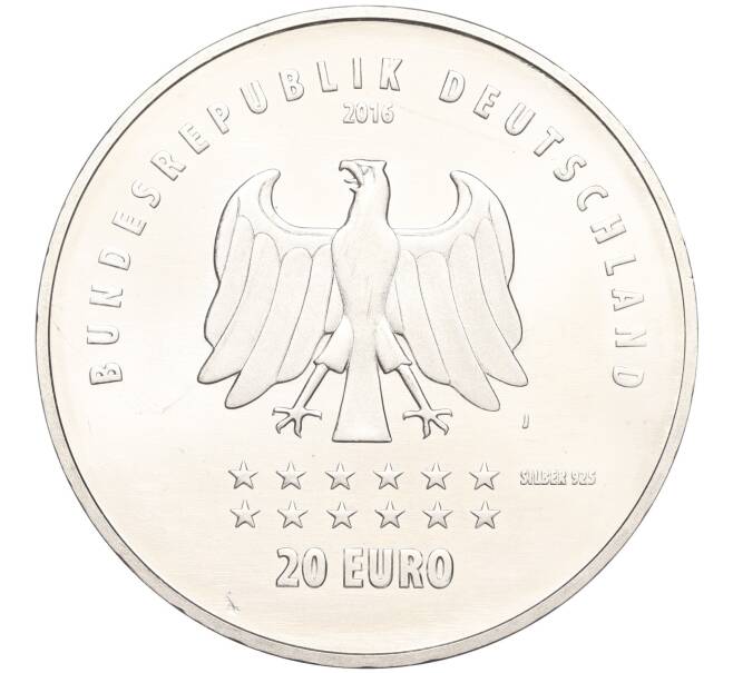 Монета 20 евро 2016 года Германия «175 лет Гимну Германии» (Артикул M2-66258)