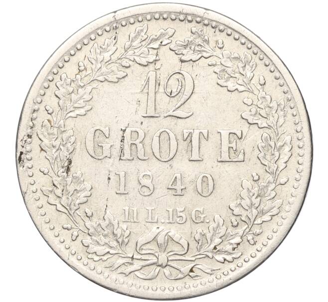 Монета 12 гротенов 1840 года Бремен (Артикул K27-84018)