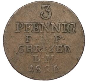 3 пфеннига 1826 года Рейс-Грейц
