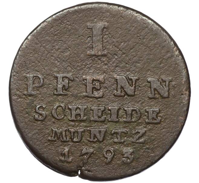 Монета 1 пфенниг 1793 года Брауншвейг-Люнебург-Каленберг-Ганновер (Артикул: K27-84043) — Фото №1