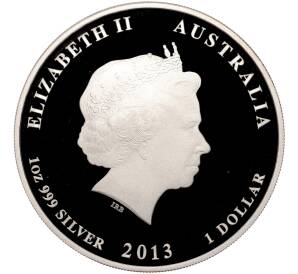 1 доллар 2013 года Австралия «Китайский гороскоп — Год змеи» (Цветное покрытие)