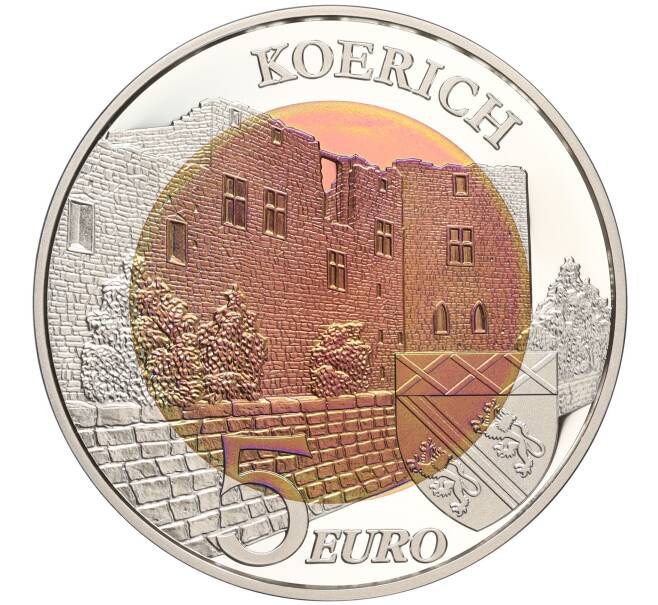 Монета 5 евро 2018 года Люксембург «Замки Люксембурга — Замок КЕрих» (в буклете) (Артикул M2-66430)