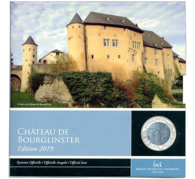 Монета 5 евро 2019 года Люксембург «Замки Люксембурга — Замок Бурглистер» (в буклете) (Артикул M2-66433)