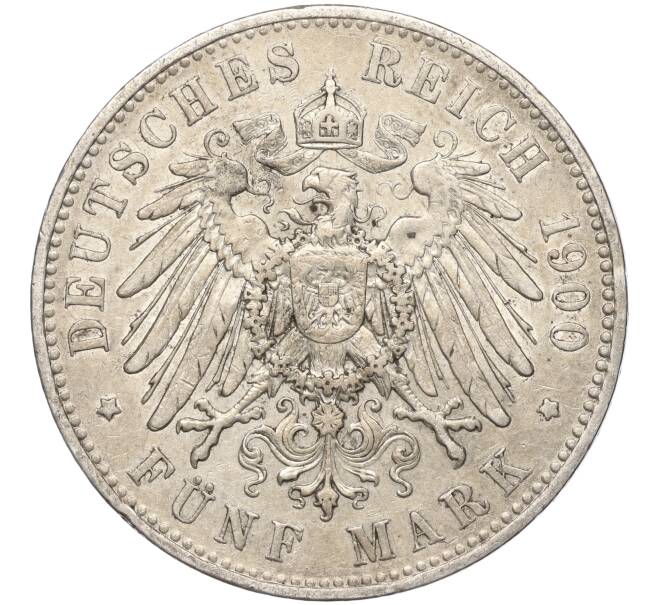 Монета 5 марок 1900 года Германия (Саксония) (Артикул: K11-97192) — Фото №2