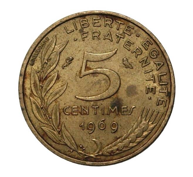 Монета 5 сантимов 1969 года (Артикул: M2-3890) — Фото №1