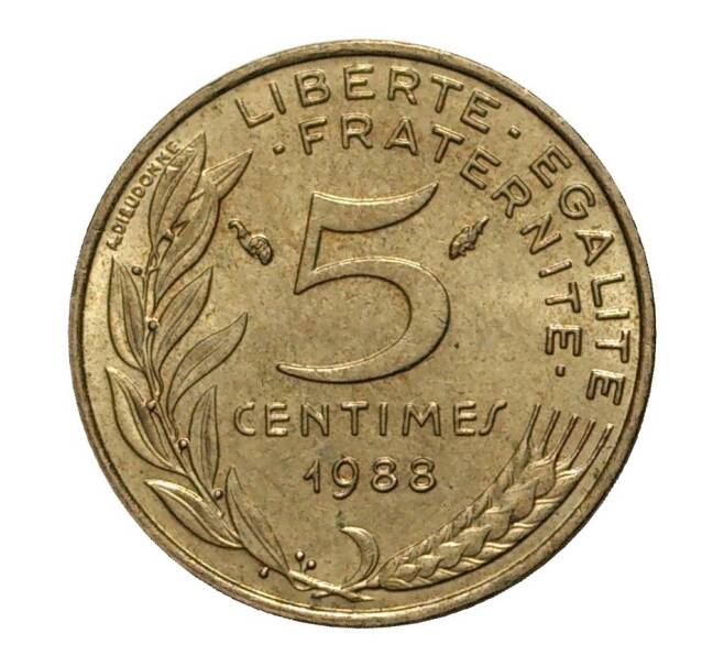 Монета 5 сантимов 1988 года (Артикул: M2-3895) — Фото №1