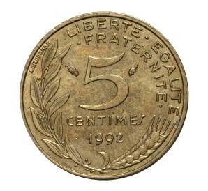 5 сантимов 1992 года — Фото №1