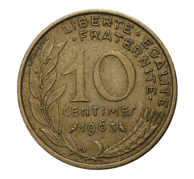 Монета 10 сантимов 1963 года (Артикул: M2-3898) — Фото №1
