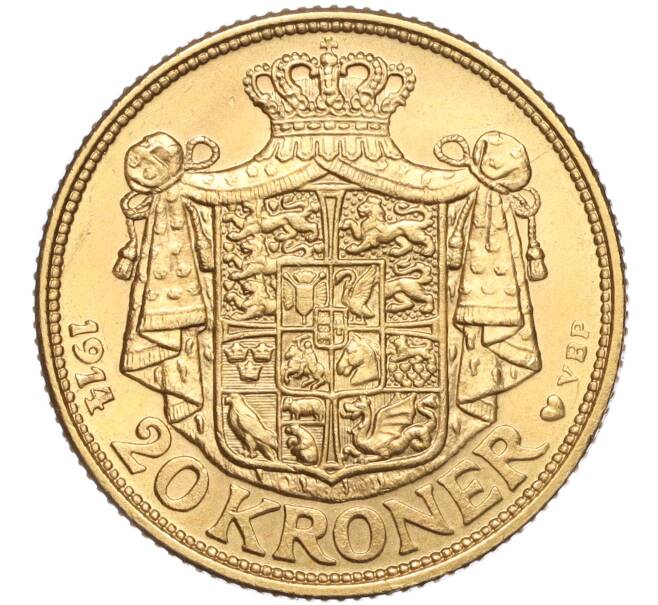 Монета 20 крон 1914 года Дания (Артикул M2-66579)