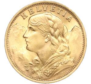 20 франков 1935 года Швейцария — Фото №2