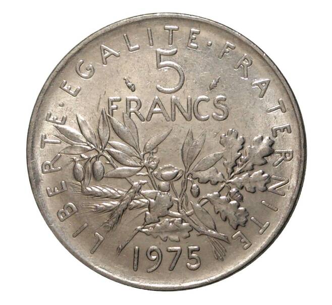 Монета 5 франков 1975 года (Артикул: M2-3901) — Фото №1