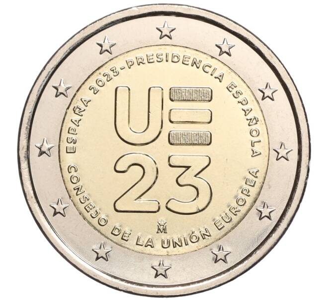Монета 2 евро 2023 года Испания «Президентство Испании в Совете ЕС» (Артикул: M2-66592) — Фото №1