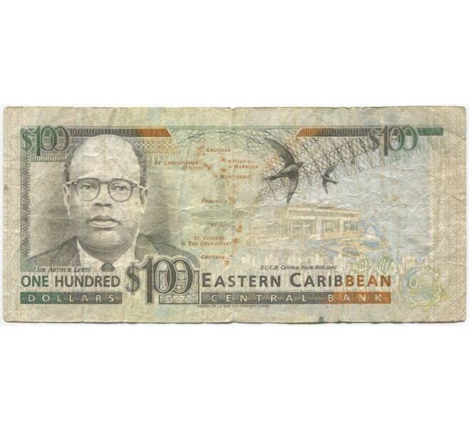 Банкнота 100 долларов 1993 года Восточные Карибы — суффикс «А» (Антигуа) (Артикул B2-10885)