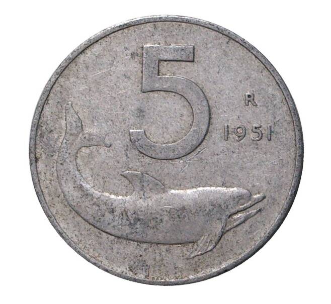 Монета 5 лир 1951 года (Артикул: M2-3910) — Фото №1