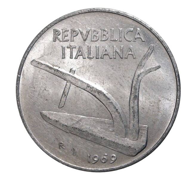Монета 10 лир 1969 года (Артикул: M2-3917) — Фото №1