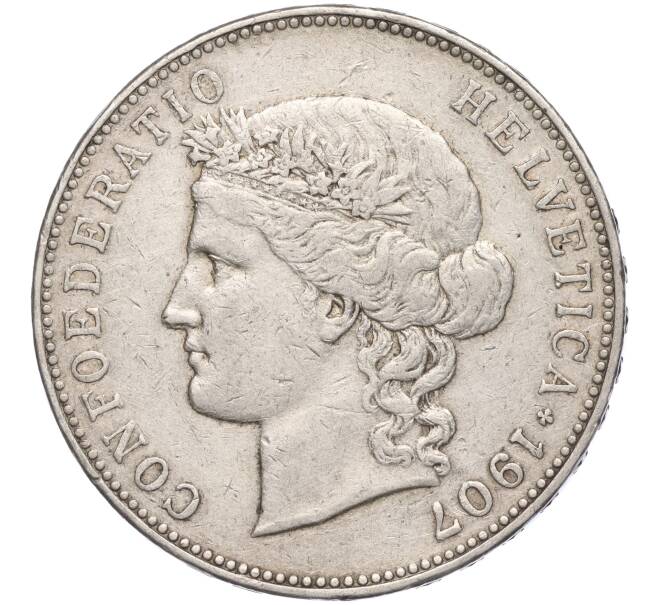 Монета 5 франков 1907 года Швейцария (Артикул: M2-66663) — Фото №1