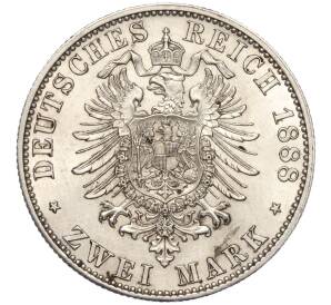 2 марки 1888 года Германия (Пруссия) — Фридрих III — Фото №2