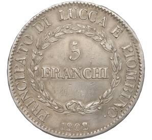 5 франков 1808 года Лукка и Пьомбиньо — Фото №2