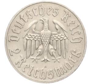 2 рейхсмарки 1933 года А Германия «450 лет со дня рождения Мартина Лютера» — Фото №2