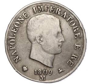 5 лир 1809 года М Наполеоновское королевство Италия — Фото №1