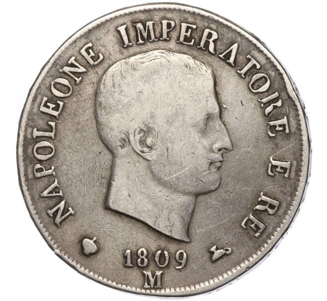 Монета 5 лир 1809 года М Наполеоновское королевство Италия (Артикул: M2-66698) — Фото №1