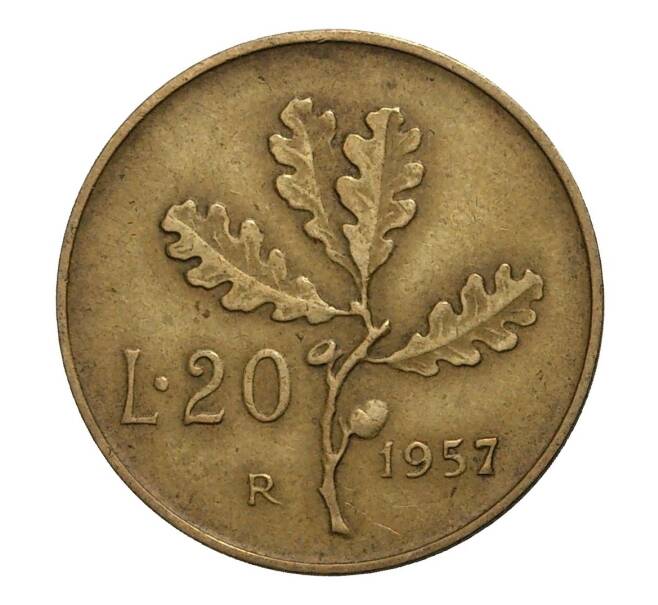 Монета 20 лир 1957 года (Артикул: M2-3925) — Фото №1