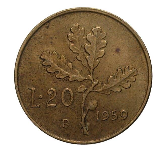 Монета 20 лир 1959 года (Артикул: M2-3927) — Фото №1