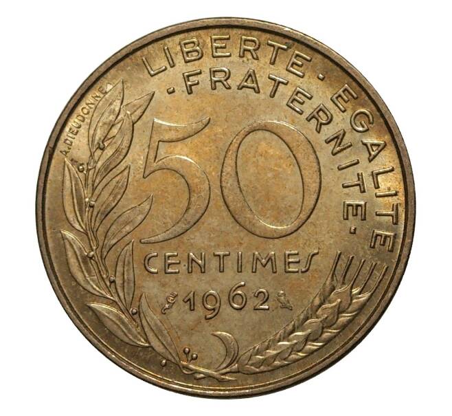 Монета 50 сантимов 1962 года (Артикул: M2-3931) — Фото №1