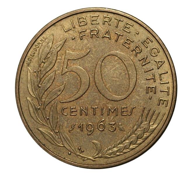 Монета 50 сантимов 1963 года (Артикул: M2-3932) — Фото №1