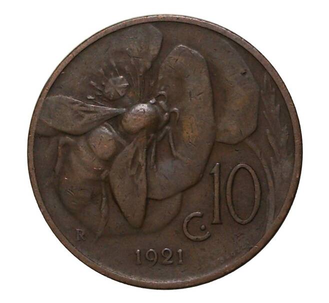 Монета 10 чентезимо 1921 года (Артикул: M2-3957) — Фото №1