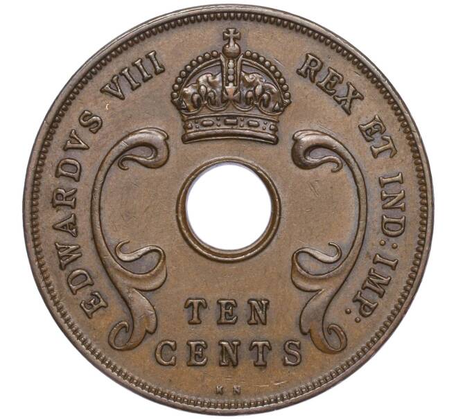 Монета 10 центов 1936 года KN Британская Восточная Африка (Эдуард VIII) (Артикул K11-97441)