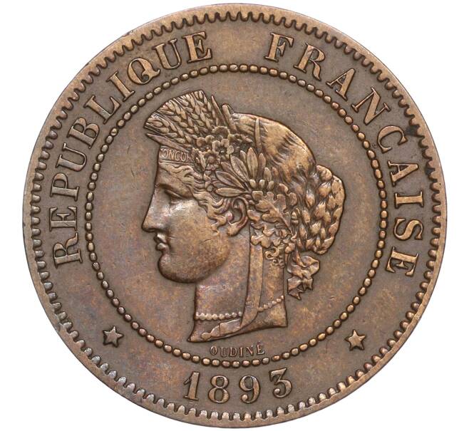 Монета 5 сантимов 1893 года Франция (Артикул: K11-97495) — Фото №1