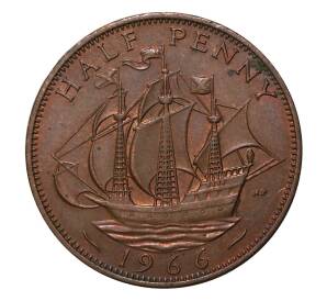 1/2 пенни 1966 года — Фото №1
