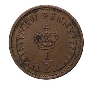 1/2 нового пенни 1973 года — Фото №2