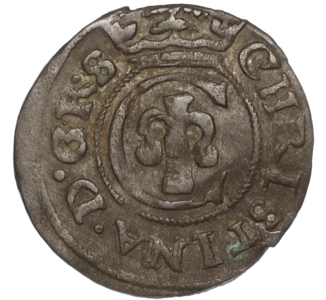 Монета 1 солид 1645 года Шведская оккупация Ливонии — королева Кристина (Артикул K11-97592)