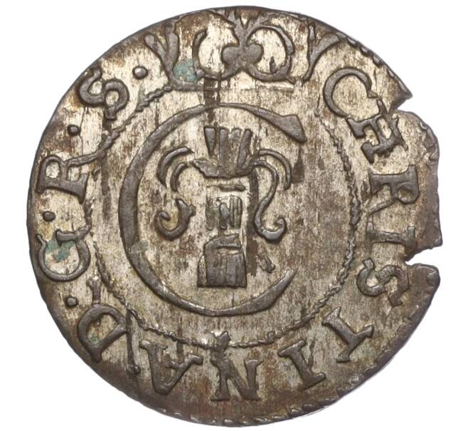 Монета 1 солид 1652 года Шведская оккупация Ливонии — королева Кристина (Артикул K11-97605)