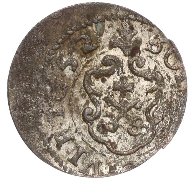 Монета 1 солид 1652 года Шведская оккупация Риги — королева Кристина (Артикул: K11-97627) — Фото №1