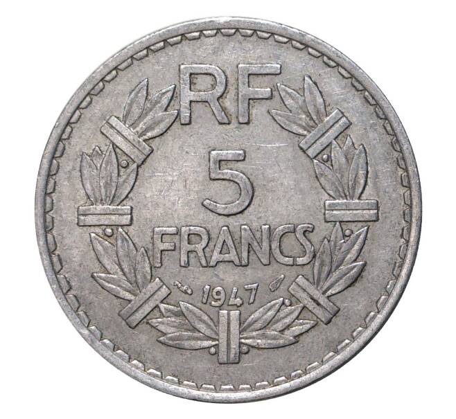 Монета 5 франков 1947 года (Артикул: M2-3990) — Фото №1