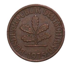 1 пфенниг 1975 года F — Фото №1